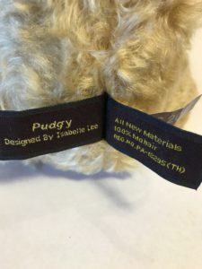 Charlie Bear Pudgy, tags